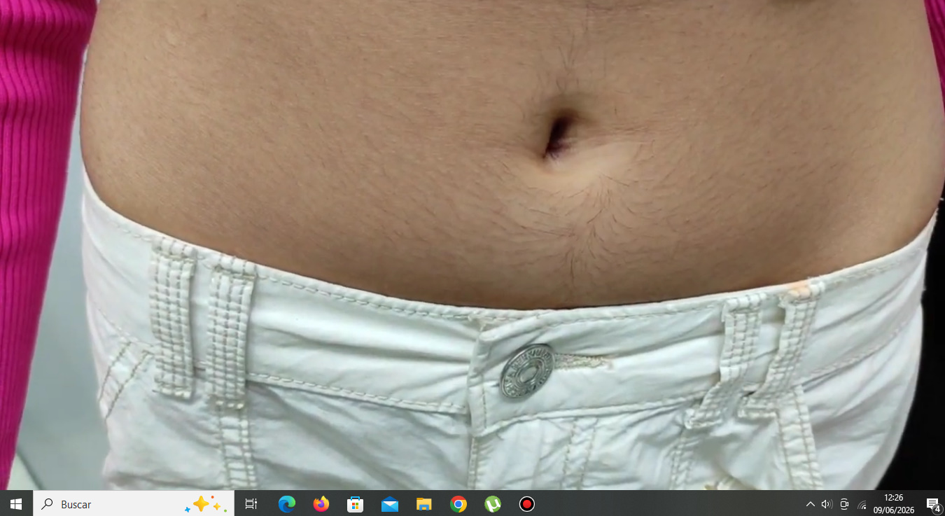 Nice deep belly button piercing