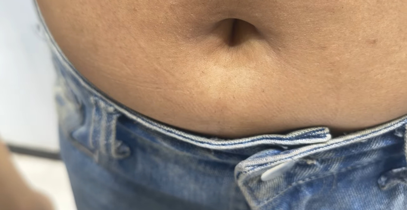 Brown crop top indian navel pierced