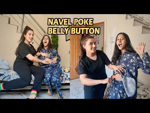 Navel poke or belly button tickle funny video challenge with jasi /zoya noor vlogs